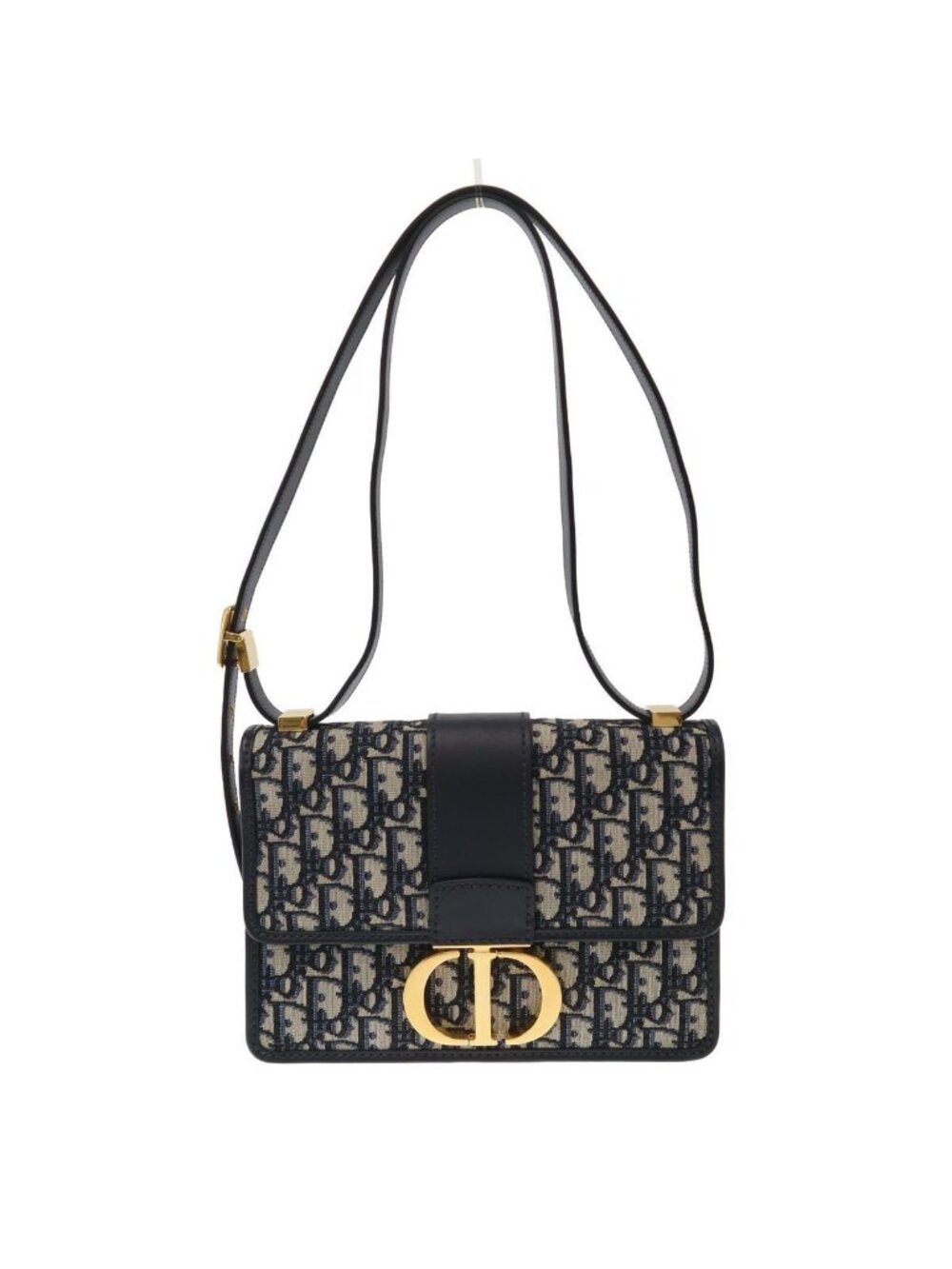 Dior 30 Montaigne Oblique Jacquard Shoulder Bag Navy
